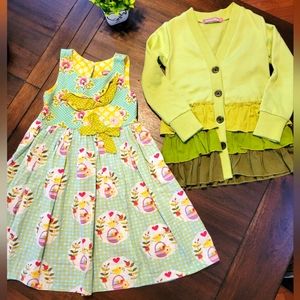 ❤️FINAL DROP ❤️ Jelly The Pug 4t Girl Dress & Sweater 💙